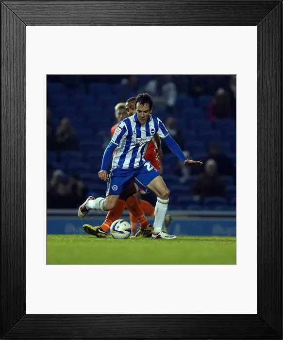 Framed Print : Brighton & Hove Albion's David Lopez Amidst the Forest, Millwall Clash (Dec 18, 2012)