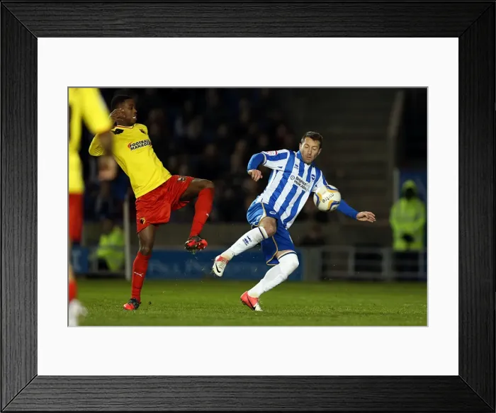 Framed Print : Stephen Dobbie Shoots in Brighton & Hove Albion vs. Watford, December 29, 2012 Framed Print : Stephen Dobbie Shoots in Brighton & Hove Albion vs. Watford, December 29, 2012