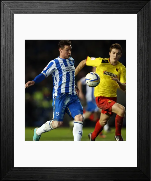 Framed Print : A Nostalgic Look Back: Brighton & Hove Albion vs. Watford (29-12-2012) - 2012-13 Home Season
