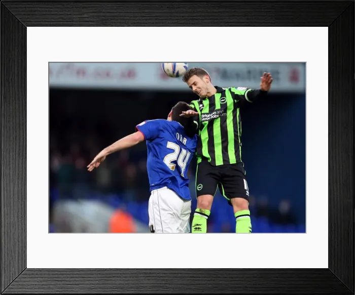 Framed Print : Andrea Orlandi Wins Header: Brighton & Hove Albion vs Ipswich Town, Npower Championship, January 1, 2013 Framed Print : Andrea Orlandi Wins Header: Brighton & Hove Albion vs Ipswich Town, Npower Championship, January 1, 2013