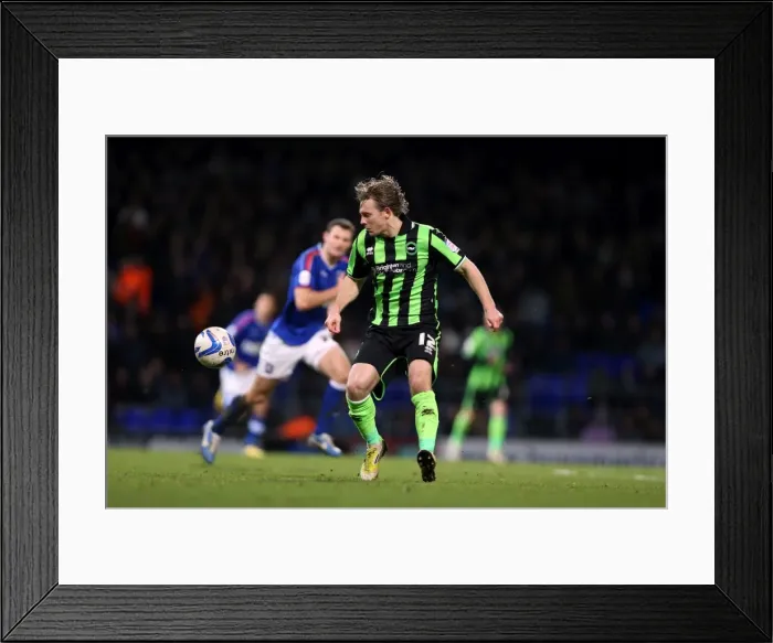 Framed Print : Craig Mackail-Smith Scores for Brighton and Hove Albion against Ipswich Town, Npower Championship, January 1, 2013 Framed Print : Craig Mackail-Smith Scores for Brighton and Hove Albion against Ipswich Town, Npower Championship, January 1, 2013