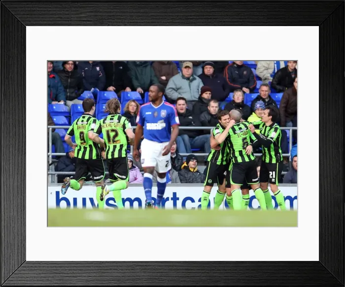 Framed Print : Dean Hammond Scores the Opener: Brighton & Hove Albion Lead Ipswich Town in Npower Championship Clash (January 1, 2013) Framed Print : Dean Hammond Scores the Opener: Brighton & Hove Albion Lead Ipswich Town in Npower Championship Clash (January 1, 2013)