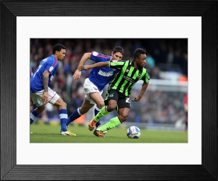 Framed Print : Brighton's Kazenga LuaLua Shines in Ipswich Championship Clash (1st January 2013) Framed Print : Brighton's Kazenga LuaLua Shines in Ipswich Championship Clash (1st January 2013)