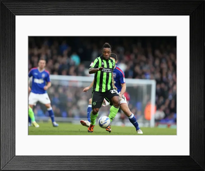 Framed Print : Kazenga LuaLua in Action: Brighton & Hove Albion vs Ipswich Town, Npower Championship, January 1, 2013 Framed Print : Kazenga LuaLua in Action: Brighton & Hove Albion vs Ipswich Town, Npower Championship, January 1, 2013
