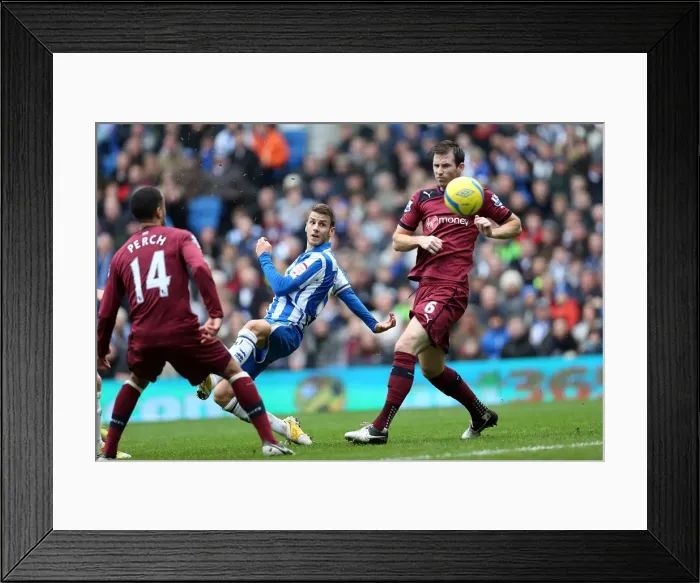Framed Print : Andrea Orlandi Scores First: Brighton & Hove Albion Takes Early Lead vs. Newcastle United in FA Cup (January 5, 2013)