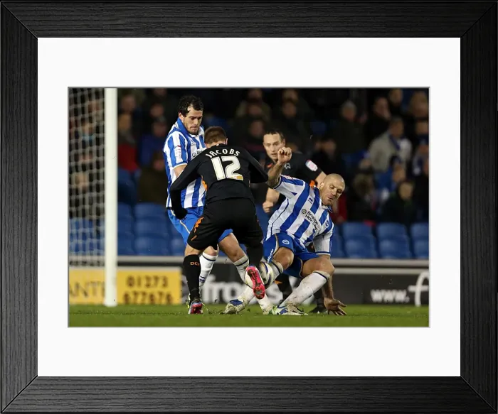 Framed Print : Tenacious Defence: Greer and El-Abd Shield Brighton & Hove Albion Against Derby County (2013) Framed Print : Tenacious Defence: Greer and El-Abd Shield Brighton & Hove Albion Against Derby County (2013)