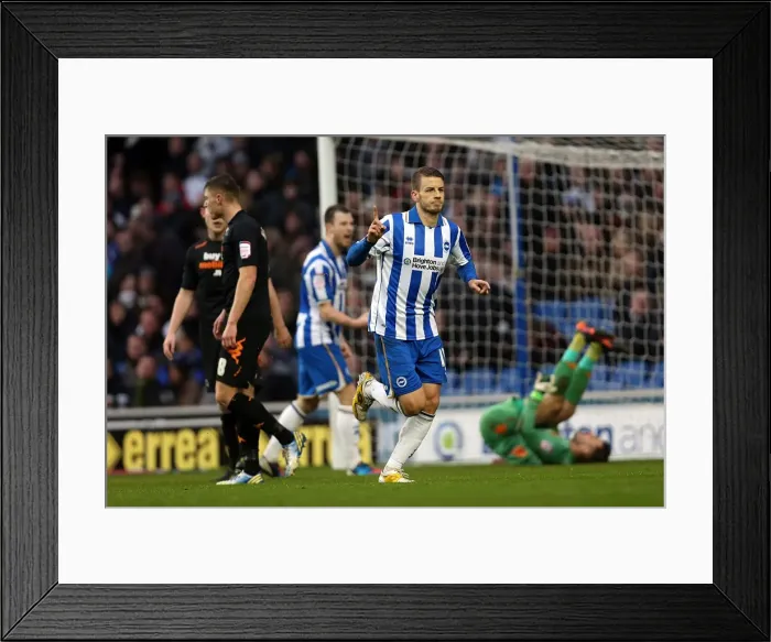 Framed Print : Orlandi Scores the Second Goal: Brighton & Hove Albion Leads Derby County 2-0 in the Npower Championship (January 12, 2013) Framed Print : Orlandi Scores the Second Goal: Brighton & Hove Albion Leads Derby County 2-0 in the Npower Championship (January 12, 2013)