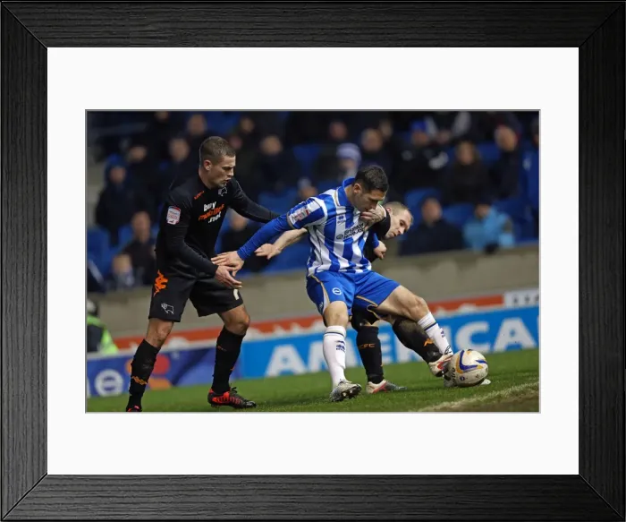 Framed Print : Intense Moment: Andrew Crofts Protects the Ball in Clutch Situation for Brighton & Hove Albion vs Derby County (January 12, 2013) Framed Print : Intense Moment: Andrew Crofts Protects the Ball in Clutch Situation for Brighton & Hove Albion vs Derby County (January 12, 2013)