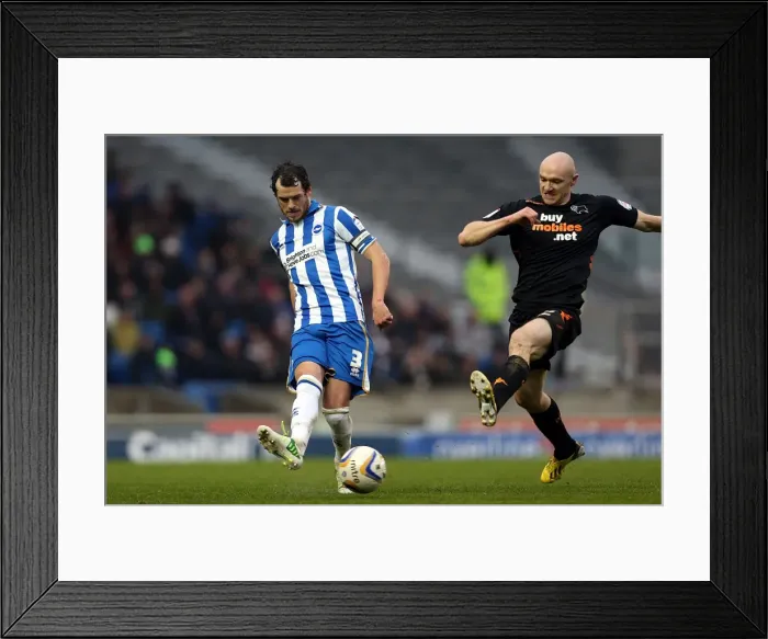 Framed Print : Gordon Greer's Defiant Win: Brighton & Hove Albion vs Derby County, 2013 Framed Print : Gordon Greer's Defiant Win: Brighton & Hove Albion vs Derby County, 2013