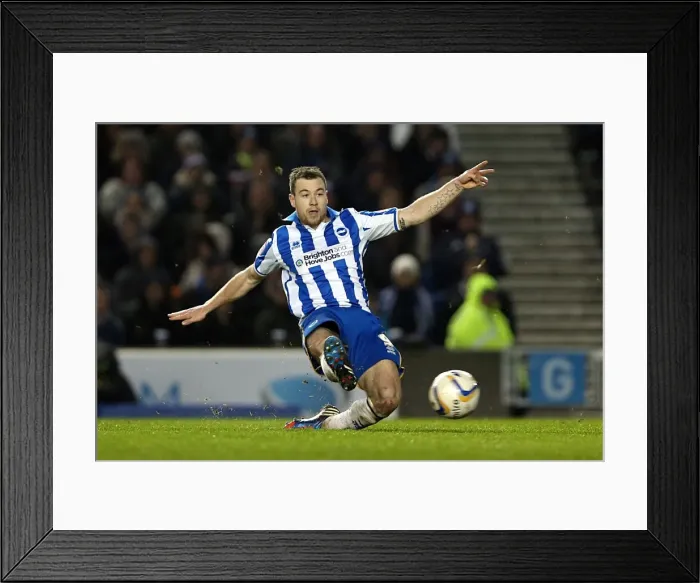 Framed Print : Intense Championship Clash: Ashley Barnes Scores for Brighton & Hove Albion Against Derby County (January 12, 2013) Framed Print : Intense Championship Clash: Ashley Barnes Scores for Brighton & Hove Albion Against Derby County (January 12, 2013)