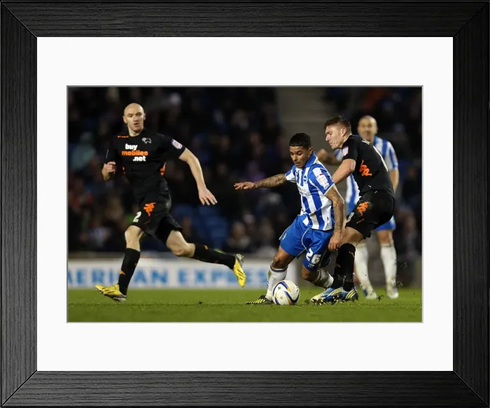 Framed Print : Intense Rivalry: Liam Bridcutt's Battle for Possession - Brighton & Hove Albion vs Derby County (January 12, 2013) Framed Print : Intense Rivalry: Liam Bridcutt's Battle for Possession - Brighton & Hove Albion vs Derby County (January 12, 2013)