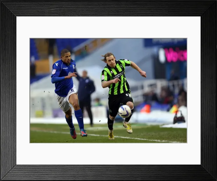 Framed Print : Craig Mackail-Smith Attacks in Intense Moment from Birmingham City vs. Brighton & Hove Albion, Npower Championship (19-01-2013) Framed Print : Craig Mackail-Smith Attacks in Intense Moment from Birmingham City vs. Brighton & Hove Albion, Npower Championship (19-01-2013)