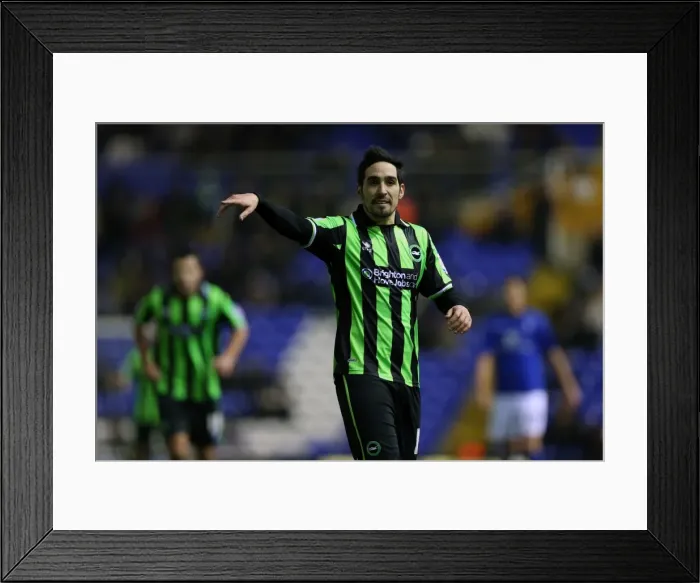 Framed Print : Brighton's Vicente Shines in Championship Clash against Blackburn Rovers at St. Andrews (January 19, 2013)