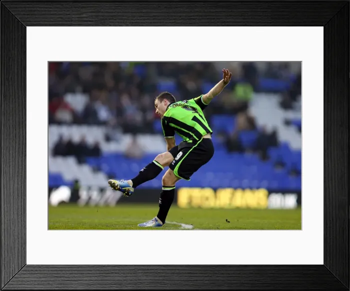 Framed Print : Ashley Barnes Equalizer: Brighton & Hove Albion vs. Birmingham City, Championship Match, January 2013 Framed Print : Ashley Barnes Equalizer: Brighton & Hove Albion vs. Birmingham City, Championship Match, January 2013