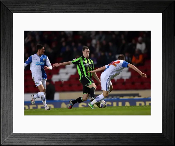 Framed Print : Ashley Barnes Thrives in Intense Action: Brighton & Hove Albion vs. Blackburn Rovers, Npower Championship, January 2013 Framed Print : Ashley Barnes Thrives in Intense Action: Brighton & Hove Albion vs. Blackburn Rovers, Npower Championship, January 2013