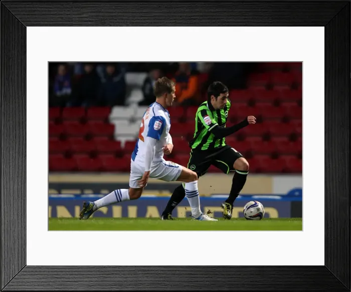 Framed Print : Brighton's Vicente in Flight: Blackburn vs. Brighton, Npower Championship, January 2013 Framed Print : Brighton's Vicente in Flight: Blackburn vs. Brighton, Npower Championship, January 2013