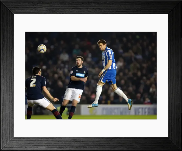 Framed Print : Dean Hammond's Close Header against Blackburn Rovers, Npower Championship 2013 Framed Print : Dean Hammond's Close Header against Blackburn Rovers, Npower Championship 2013