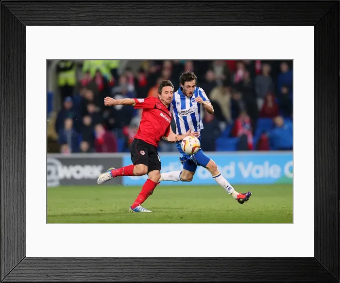 Framed Print : Brighton's Will Buckley Fights for Possession against Cardiff City, Npower Championship 2013 Framed Print : Brighton's Will Buckley Fights for Possession against Cardiff City, Npower Championship 2013