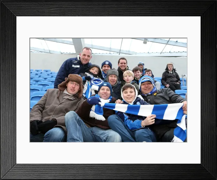 Framed Print : Unforgettable Moments: Brighton & Hove Albion Fans in Action at the Amex Stadium (2012-2013) Framed Print : Unforgettable Moments: Brighton & Hove Albion Fans in Action at the Amex Stadium (2012-2013)
