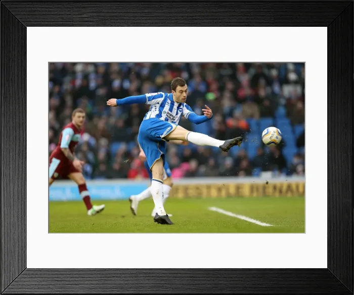 Framed Print : Ashley Barnes Takes Shot Against Brighton & Hove Albion at Amex Stadium (February 23, 2013) Framed Print : Ashley Barnes Takes Shot Against Brighton & Hove Albion at Amex Stadium (February 23, 2013)