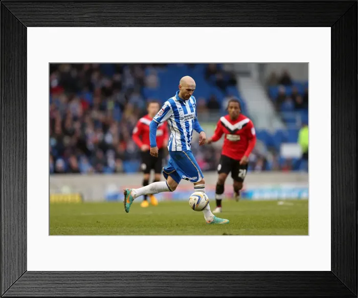 Framed Print : Bruno Saltor in Action: Brighton & Hove Albion vs. Huddersfield Town, March 2, 2013 Framed Print : Bruno Saltor in Action: Brighton & Hove Albion vs. Huddersfield Town, March 2, 2013