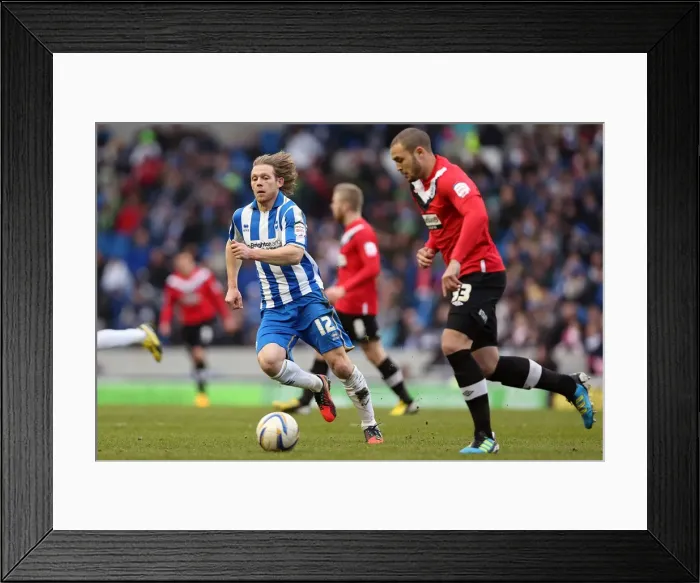 Framed Print : Clash of the Titans: Mackail-Smith vs. Lynch in Brighton & Hove Albion vs. Huddersfield Town (March 2, 2013) Framed Print : Clash of the Titans: Mackail-Smith vs. Lynch in Brighton & Hove Albion vs. Huddersfield Town (March 2, 2013)