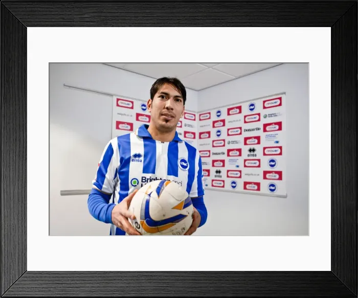 Framed Print : Leonardo Ulloa: Star Forward of Brighton & Hove Albion FC Framed Print : Leonardo Ulloa: Star Forward of Brighton & Hove Albion FC