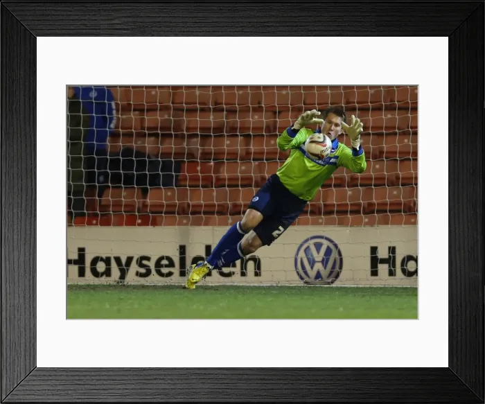 Framed Print : Brighton & Hove Albion's Tomasz Kuszczak Saves the Day: Barnsley vs. Brighton, March 12, 2013