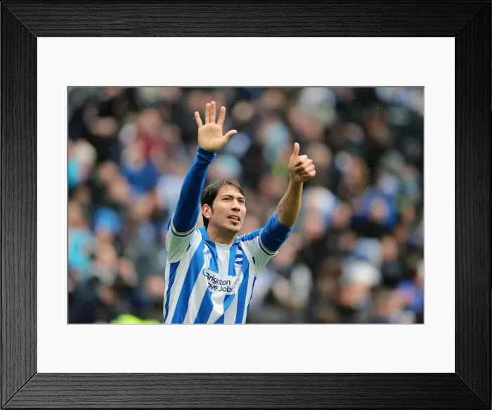 Framed Print : Leonardo Ulloa of Brighton & Hove Albion FC Framed Print : Leonardo Ulloa of Brighton & Hove Albion FC
