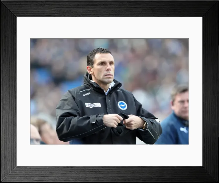 Framed Print : Gus Poyet Guides Brighton & Hove Albion vs Leicester City, April 2013 Framed Print : Gus Poyet Guides Brighton & Hove Albion vs Leicester City, April 2013