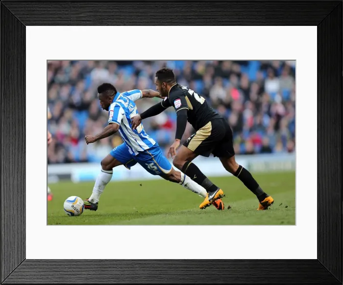 Framed Print : Kazenga LuaLua Scores the Game-Winning Goal for Brighton & Hove Albion Against Leicester City, April 6, 2013 Framed Print : Kazenga LuaLua Scores the Game-Winning Goal for Brighton & Hove Albion Against Leicester City, April 6, 2013