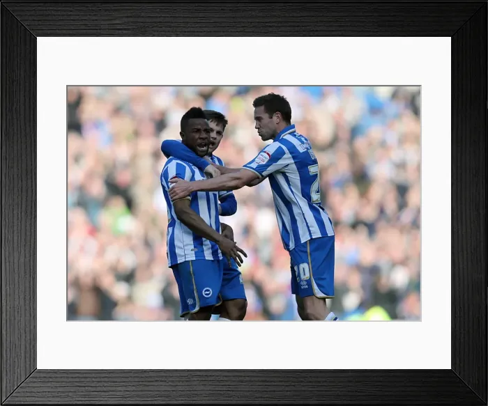 Framed Print : LuaLua's Strike: Kazenga Levels the Score 1-1 for Brighton & Hove Albion vs. Leicester City (April 6, 2013) Framed Print : LuaLua's Strike: Kazenga Levels the Score 1-1 for Brighton & Hove Albion vs. Leicester City (April 6, 2013)