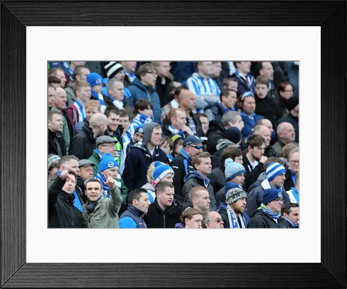 Framed Print : Brighton & Hove Albion vs. Leicester City (06-04-2013) - A Football Rivalry from the 2012-13 Season