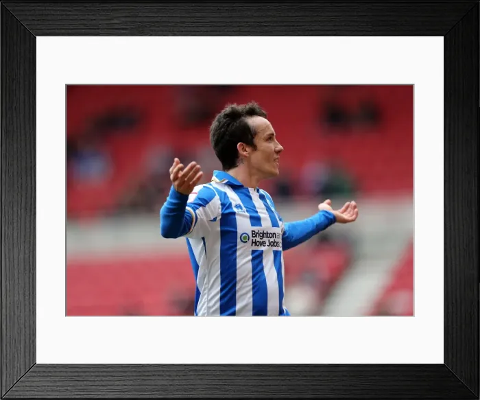 Framed Print : David Lopez Scores Second Goal, Leads Brighton & Hove Albion 2-0 vs. Middlesbrough (April 13, 2013) Framed Print : David Lopez Scores Second Goal, Leads Brighton & Hove Albion 2-0 vs. Middlesbrough (April 13, 2013)