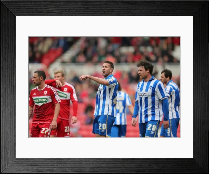 Framed Print : Brighton & Hove Albion vs. Middlesbrough: Away Game - April 13, 2013 Framed Print : Brighton & Hove Albion vs. Middlesbrough: Away Game - April 13, 2013