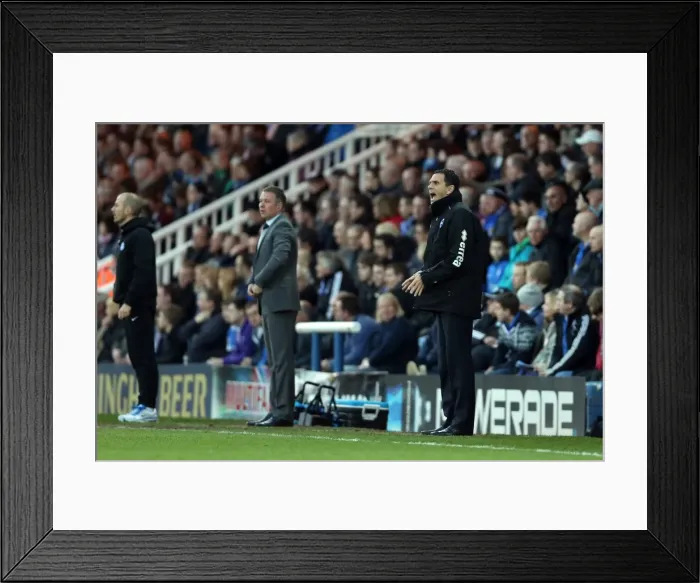 Framed Print : Gus Poyet Guides Brighton & Hove Albion in Championship Battle at Peterborough, April 2013 Framed Print : Gus Poyet Guides Brighton & Hove Albion in Championship Battle at Peterborough, April 2013
