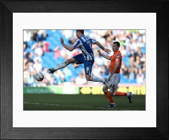 Framed Print : Ashley Barnes Scores His Second: Brighton & Hove Albion's Dominant Performance Against Blackpool (6-1, April 2013) Framed Print : Ashley Barnes Scores His Second: Brighton & Hove Albion's Dominant Performance Against Blackpool (6-1, April 2013)