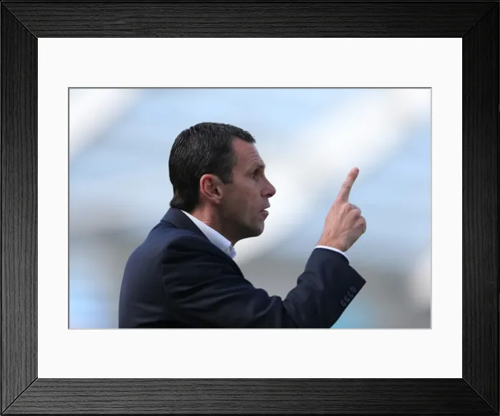 Framed Print : Gus Poyet Celebrates Brighton & Hove Albion's Victory Over Blackpool, April 2013