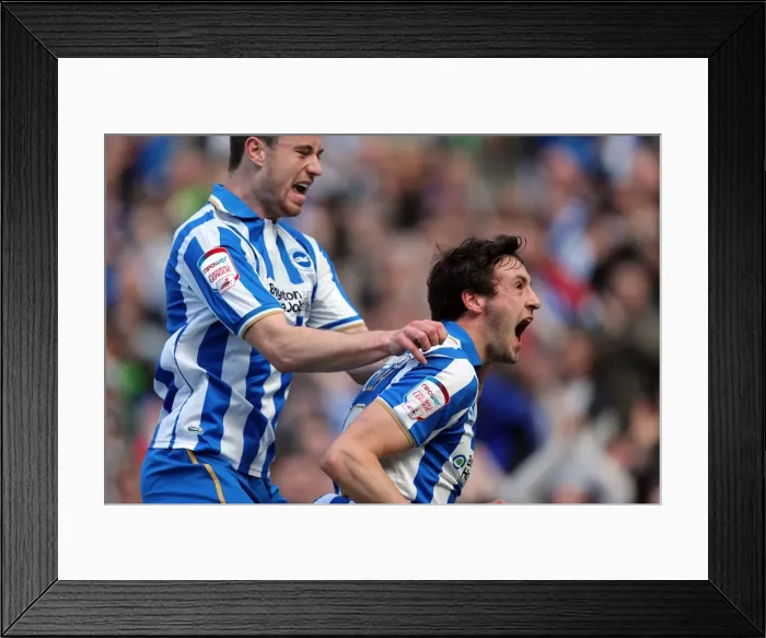 Framed Print : Will Buckley Scores the Opening Goal: Brighton & Hove Albion vs Blackpool, NPower Championship (April 20, 2013)