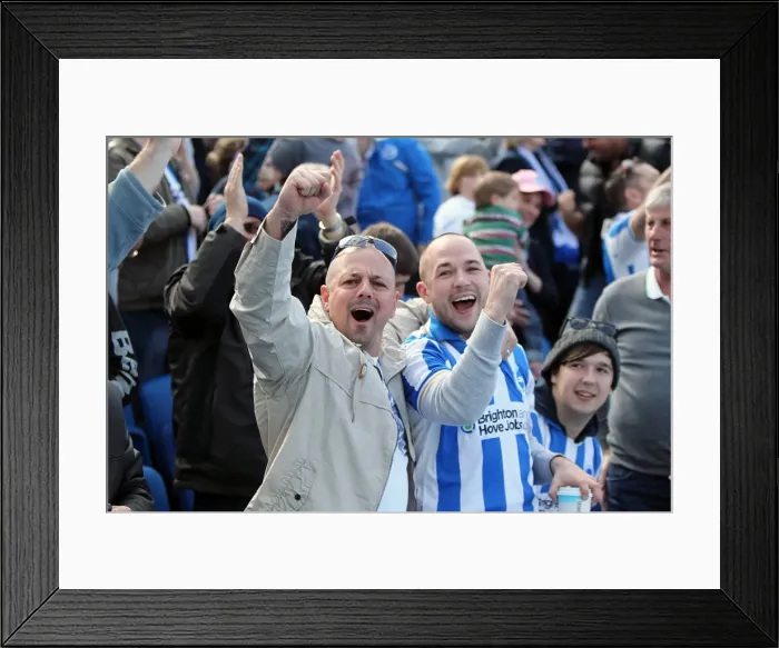 Framed Print : Electric Atmosphere at The Amex: Brighton & Hove Albion FC Crowd Shots 2012-2013