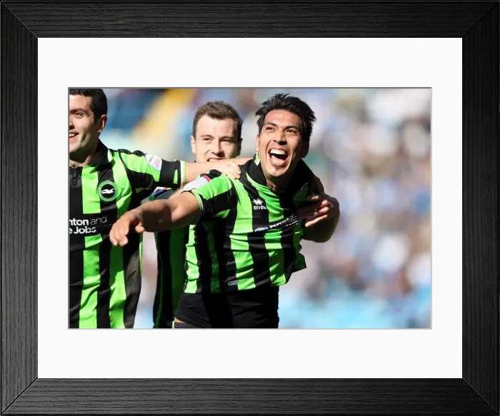 Framed Print : Leonardo Ulloa's Game-Changing Goal: Brighton & Hove Albion Takes the Lead over Leeds United (April 27, 2013) Framed Print : Leonardo Ulloa's Game-Changing Goal: Brighton & Hove Albion Takes the Lead over Leeds United (April 27, 2013)