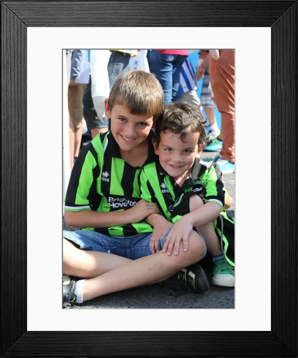 Framed Print : Unforgettable Moments: Brighton & Hove Albion FC Team Signing Event at the Club Shop (September 2013)