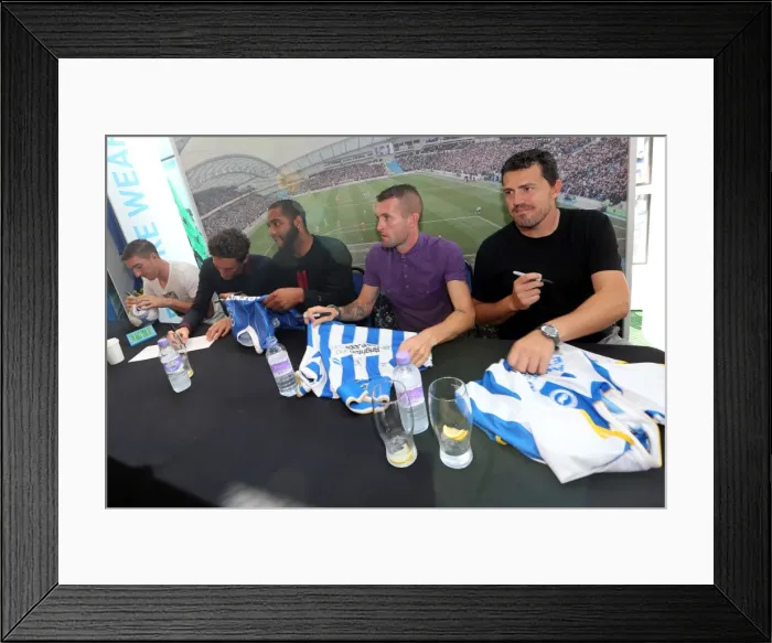Framed Print : Brighton & Hove Albion FC: 2013 Club Shop Signing Event - Fans and Players Interact Framed Print : Brighton & Hove Albion FC: 2013 Club Shop Signing Event - Fans and Players Interact