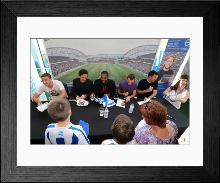 Framed Print : Brighton & Hove Albion FC: 2013 Club Shop Signing Event - Fans Engaging with Players Framed Print : Brighton & Hove Albion FC: 2013 Club Shop Signing Event - Fans Engaging with Players