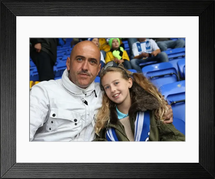 Framed Print : Brighton and Hove Albion Away Days 2013-14: Seafront Fans at Reading Framed Print : Brighton and Hove Albion Away Days 2013-14: Seafront Fans at Reading