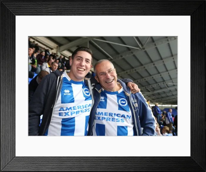 Framed Print : Brighton and Hove Albion Away Days 2013-14: Seafront Fans at Reading Framed Print : Brighton and Hove Albion Away Days 2013-14: Seafront Fans at Reading