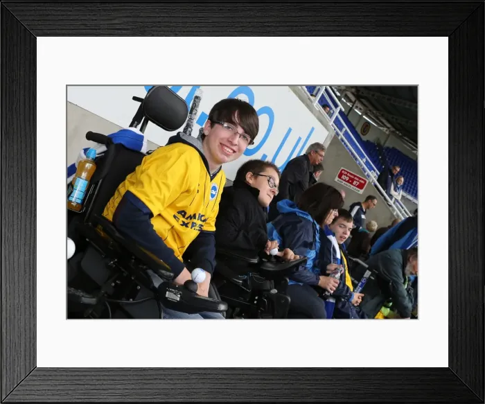 Framed Print : Brighton and Hove Albion Away Days 2013-14: Seafront Fans at Reading Framed Print : Brighton and Hove Albion Away Days 2013-14: Seafront Fans at Reading