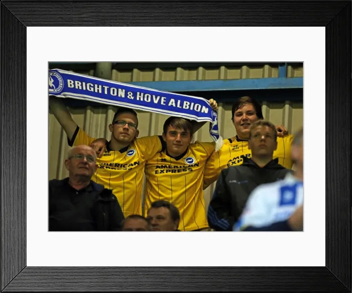 Framed Print : Electric Atmosphere: QPR Away Day 2013-14 - Brighton and Hove Albion Crowd Shots