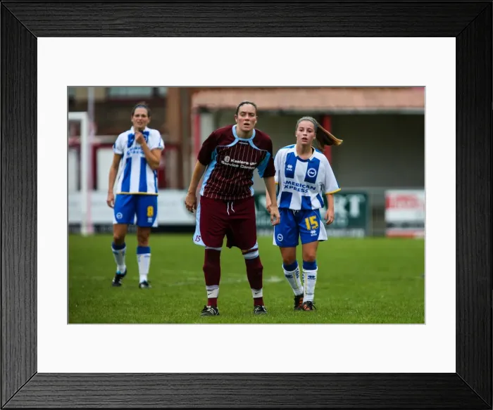 Framed Print : Battle on the Field: Brighton & Hove Albion Women vs. Chesham (2013-14 Season) Framed Print : Battle on the Field: Brighton & Hove Albion Women vs. Chesham (2013-14 Season)