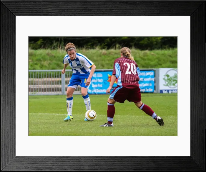Framed Print : Brighton & Hove Albion Women's Football: 2013-14 Season - Thrilling Match Against Chesham: A Highlight Framed Print : Brighton & Hove Albion Women's Football: 2013-14 Season - Thrilling Match Against Chesham: A Highlight